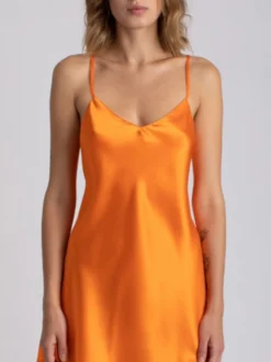 100% Seide Nachthemd CAROLINE Klassisch Von Vivis -Pink Zebra nachthemd seide caroline v00003 mandarine orange vivis 1 2