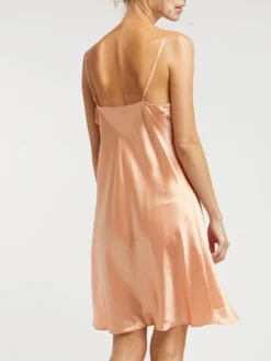 100% Seide Nachthemd CAROLINE Klassisch Von Vivis -Pink Zebra nachthemd seide caroline v00003 salmone vivis 2 1 2 1