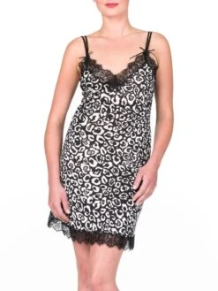 Sommer Nachthemd MACAU Gattina Modal Mit Seide -Pink Zebra nachthemd seide modal macau 81230 schwarz leo gattina 2 1