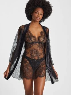 Kimono HISTOIRE D'UN SOIR Von Aubade 12 Kimono HISTOIRE D'UN SOIR Von Aubade -Pink Zebra nachtkleid kimono spitze rz40 rz65 schwarz histoire soir aubade 2