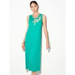 Jersey Nachtkleid Lang JOELLE Grün Von Chiara Fiorini