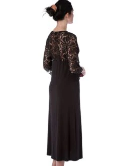 Nachtkleid EMMA Lang Schwarz Aus Modal Und Spitze Von Imec -Pink Zebra nachtkleid lang kurzarm schwarz 73790 emma imec 2