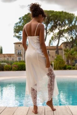 Neglige NYMPHE No. 4 Lang Von Marjolaine Stretchseide 20 Neglige NYMPHE No. 4 Lang Von Marjolaine Stretchseide -Pink Zebra nachtkleid lang nymphe naturel 4nym3002 marjolaine 3