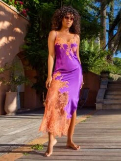 Neglige NYMPHE No. 4 Lang Von Marjolaine Stretchseide 13 Neglige NYMPHE No. 4 Lang Von Marjolaine Stretchseide -Pink Zebra nachtkleid lang nymphe violet abricot 4nym3002 marjolaine 2 1