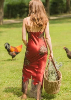 Seide Neglige Lang MELINDA Von Marjolaine -Pink Zebra nachtkleid lang seide melinda 4mel3003 rost rot marjolaine