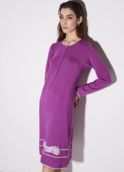 Modal Nachthemd Langarm Edel Von Chiara Fiorini 8 Modal Nachthemd Langarm Edel Von Chiara Fiorini -Pink Zebra nachtkleid langarm kurz mosto beere cf1375 chiara fiorini 2 9 1