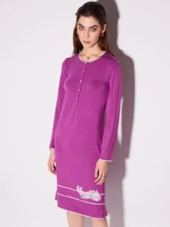 Modal Nachthemd Langarm Edel Von Chiara Fiorini 11 Modal Nachthemd Langarm Edel Von Chiara Fiorini -Pink Zebra nachtkleid langarm kurz mosto beere cf1375 chiara fiorini 9