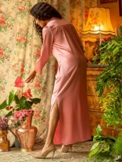 Langarm Nachtkleid 100% Seide POLLY Lang Von Marjolaine 14 Langarm Nachtkleid 100% Seide POLLY Lang Von Marjolaine -Pink Zebra nachtkleid langarm seide rose 3pol3045 polly marjolaine 3