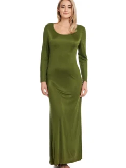 Langarm Nachthemd Mit Seide ADELE Von Gattina -Pink Zebra nachtkleid langarm wirkseide moosgruen 390048 gattina