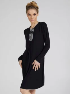 Modal Nachtkleid WKND No. 3 Knielang Schwarz-puder Von Verdiani 7 Modal Nachtkleid WKND No. 3 Knielang Schwarz-puder Von Verdiani -Pink Zebra nachtkleid modal knielang schwarz 3609 verdiani weekend 3 1