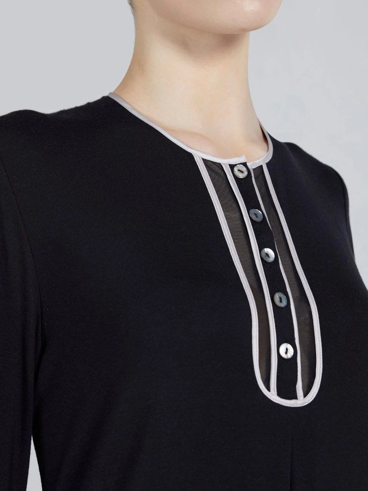 Modal Nachtkleid WKND No. 3 Knielang Schwarz-puder Von Verdiani 5 Modal Nachtkleid WKND No. 3 Knielang Schwarz-puder Von Verdiani – Bild 3