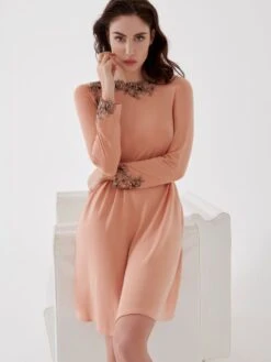 Modal Nachtkleid LOVELY Mandarine Apricot Von Ritratti -Pink Zebra nachtkleid modal lovely72916 mandarine ritratti 1