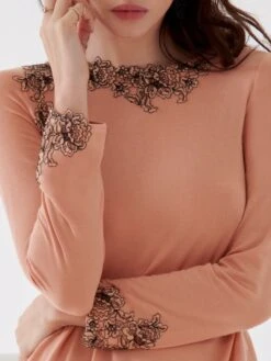 Modal Nachtkleid LOVELY Mandarine Apricot Von Ritratti -Pink Zebra nachtkleid modal lovely72916 mandarine ritratti 2