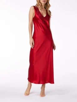Seide Nachthemd PIA Rot Mit Spitze Von Vivis 11 Seide Nachthemd PIA Rot Mit Spitze Von Vivis -Pink Zebra nachtkleid pia v00746 vivis