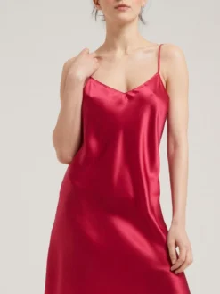 100% Seide Nachtkleid Lang DORINE Von Vivis -Pink Zebra nachtkleid seide dorine v00389 berry vivis 6