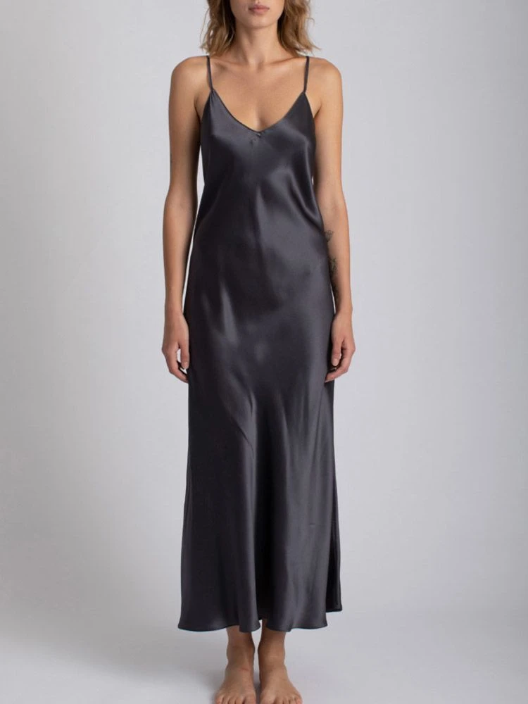 100% Seide Nachtkleid Lang DORINE Uni Von Vivis 14 100% Seide Nachtkleid Lang DORINE Uni Von Vivis – Bild 12