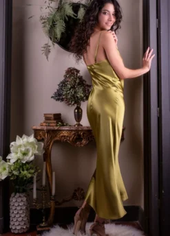 100% Seide Nachtkleid Lang SOIE ODANA Uni Marjolaine -Pink Zebra nachtkleid seide linde goldgruen odana marjolaine 3 8 1