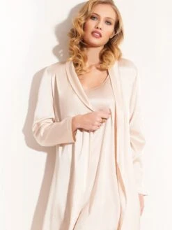 Seide Nachtkleid Lang SETA No. 5 Von Chiara Fiorini -Pink Zebra nachtkleid seide satin gc188bis puder rose chiara fiorini dessous