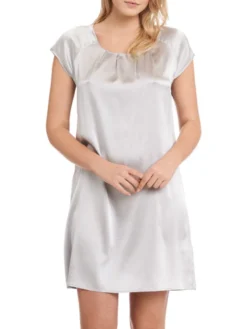 Kurzarm Nachtkleid Stretchseide SEDUZIONE DI SETA Von Gattina -Pink Zebra nachtkleid seide silber 381423 seduzione di seta gattina