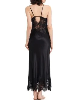 Seiden-Neglige Lang MAILIN No. 2 Satin Mit Spitze Von GATTINA -Pink Zebra neglige lang 393307 schwarz gattina 2
