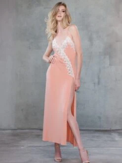 Modal Neglige BOUQUET Lachs-rosé Von Ritratti 8 Modal Neglige BOUQUET Lachs-rosé Von Ritratti -Pink Zebra neglige lang modal lachs rose bouquet 72487 ritratti 3