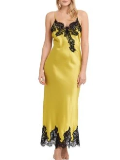 Seiden-Neglige Lang MAILIN No. 2 Satin Mit Spitze Von GATTINA -Pink Zebra neglige lang seide 393307 juicy green gattina 2