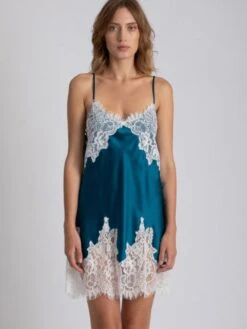 Seide Neglige LILLIAN Elegant Von Vivis -Pink Zebra neglige seide lillian v00581 oceanblau vivis 2 2