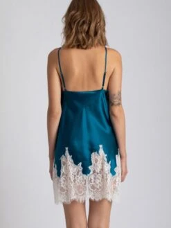 Seide Neglige LILLIAN Elegant Von Vivis -Pink Zebra neglige seide lillian v00581 oceanblau vivis 2