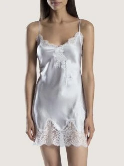 Seide Negligé SOIE D´AMOUR Mit Spitze Von Aubade -Pink Zebra negligee seide silber ms40 soie d amour aubade 3 3