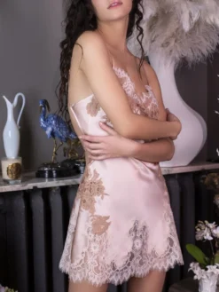 Stretchseide Nuisette NINA Von Marjolaine -Pink Zebra nuisette nina boudoir nude 4nin0201 marjolaine 4