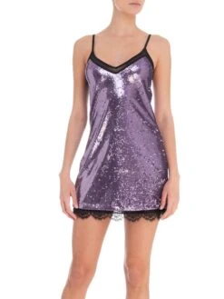 Pailletten Kleid Kurz SARAH Lila Von Room 24 -Pink Zebra pailetten neglige sarah 21957 lila room24 2