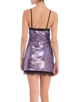 Pailletten Kleid Kurz SARAH Lila Von Room 24 -Pink Zebra pailetten neglige sarah 21957 lila room24 3