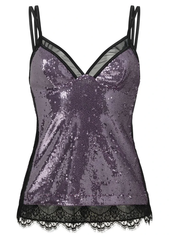 Pailletten Top STELLA TOP Lila Von Room 24 5 Pailletten Top STELLA TOP Lila Von Room 24 – Bild 3