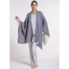 Feinstrick PONCHO Von Verdiani Loungewear Mit Wolle Und Kaschmir -Pink Zebra poncho doubleface wolle kaschmir grau ecru 8810 loungewear verdiani