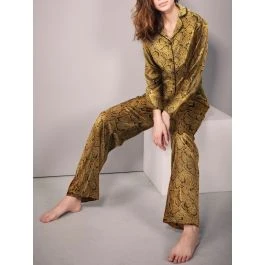 100% Seide Pyjama SERPENTE Cognac Von Eva B. Bitzer 3 100% Seide Pyjama SERPENTE Cognac Von Eva B. Bitzer