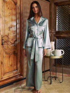 100% Seide Pyjama SOIE FANTAISIE Aus Satin Von Marjolaine -Pink Zebra pyjama 3soi5539 0061 marjolaine 1 6