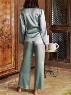 100% Seide Pyjama SOIE FANTAISIE Aus Satin Von Marjolaine -Pink Zebra pyjama 3soi5539 0061 marjolaine 3 1