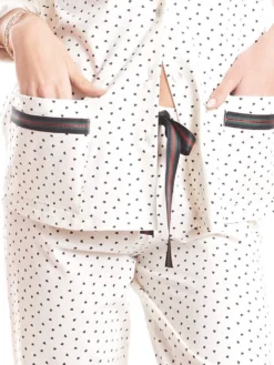 Pyjama HEARTS Weiss-schwarz Von Fiori Di Chiara Mit Baumwolle 9 Pyjama HEARTS Weiss-schwarz Von Fiori Di Chiara Mit Baumwolle -Pink Zebra pyjama baumwolle creme fc9126 fiori di chiara