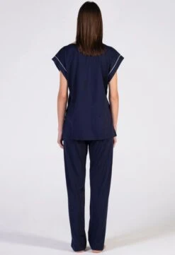 Baumwolle Pyjama BLU Dunkelblau Von Verdiani -Pink Zebra pyjama baumwolle dunkelblau 4732 donna verdiani 2