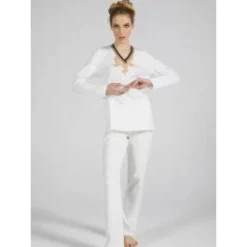 Baumwolle Pyjama WKND No. 8 Sahneweiß Von Verdiani