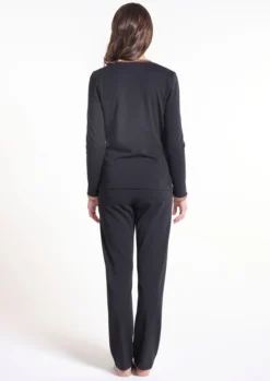 100% Baumwolle Pyjama NERO Schwarz-gold Von Verdiani -Pink Zebra pyjama bio baumwolle schwarz 4842 verdiani 2