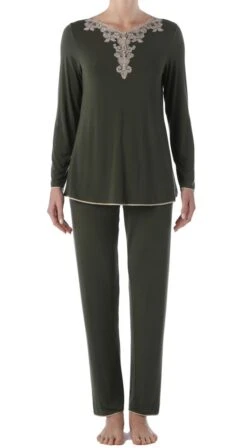 Modal Pyjama CHARLOTTE In Olivgrün Von Imec -Pink Zebra pyjama charlotte 74722 gr n imec