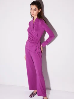 Modal Pyjama MOSTO Gewickelt In Beere Von Chiara Fiorini -Pink Zebra pyjama gewickelt modal mosto beere cf1372 chiara fiorini 1