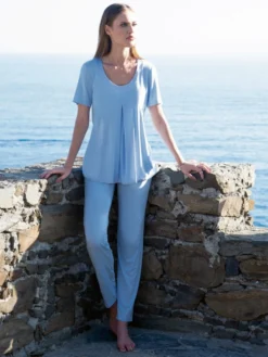 Modal Pyjama SUMMER CIELO No. 1 Himmelblau Von Chiara Fiorini 5 Modal Pyjama SUMMER CIELO No. 1 Himmelblau Von Chiara Fiorini -Pink Zebra pyjama hellblau cfl2206 chiara fiorini 1