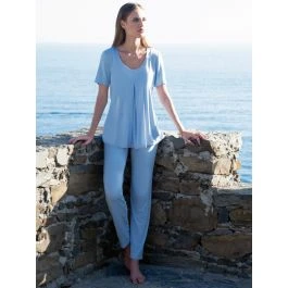 Modal Pyjama SUMMER CIELO No. 1 Himmelblau Von Chiara Fiorini 3 Modal Pyjama SUMMER CIELO No. 1 Himmelblau Von Chiara Fiorini