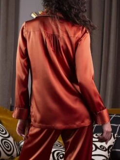 Seidenpyjama NOANE BICOLORE Stretchseide Marjolaine -Pink Zebra pyjama noane bicolor brique ecorce 4noa5502 marjolaine 7 1