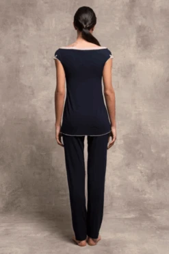 Modal Pyjama POMPELMO In Blau Mit Spitze Von Paladini 7 Modal Pyjama POMPELMO In Blau Mit Spitze Von Paladini -Pink Zebra pyjama pompelmo nachtblau paladini 2