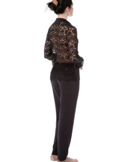 Pyjama EMMA In Schwarz Aus Modal Und Spitze Von Imec -Pink Zebra pyjama schwarz 73791 emma imec 2