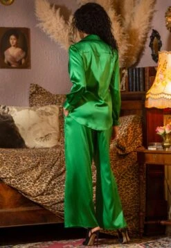 Seidenpyjama OXANA Stretchseide Uni Marjolaine -Pink Zebra pyjama stretschseide gruen 4oxa5501 oxana marjolaine 2 7