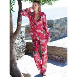 Viscose Pyjama FLOWERS No. 2 Fuchsia Von Chiara Fiorini